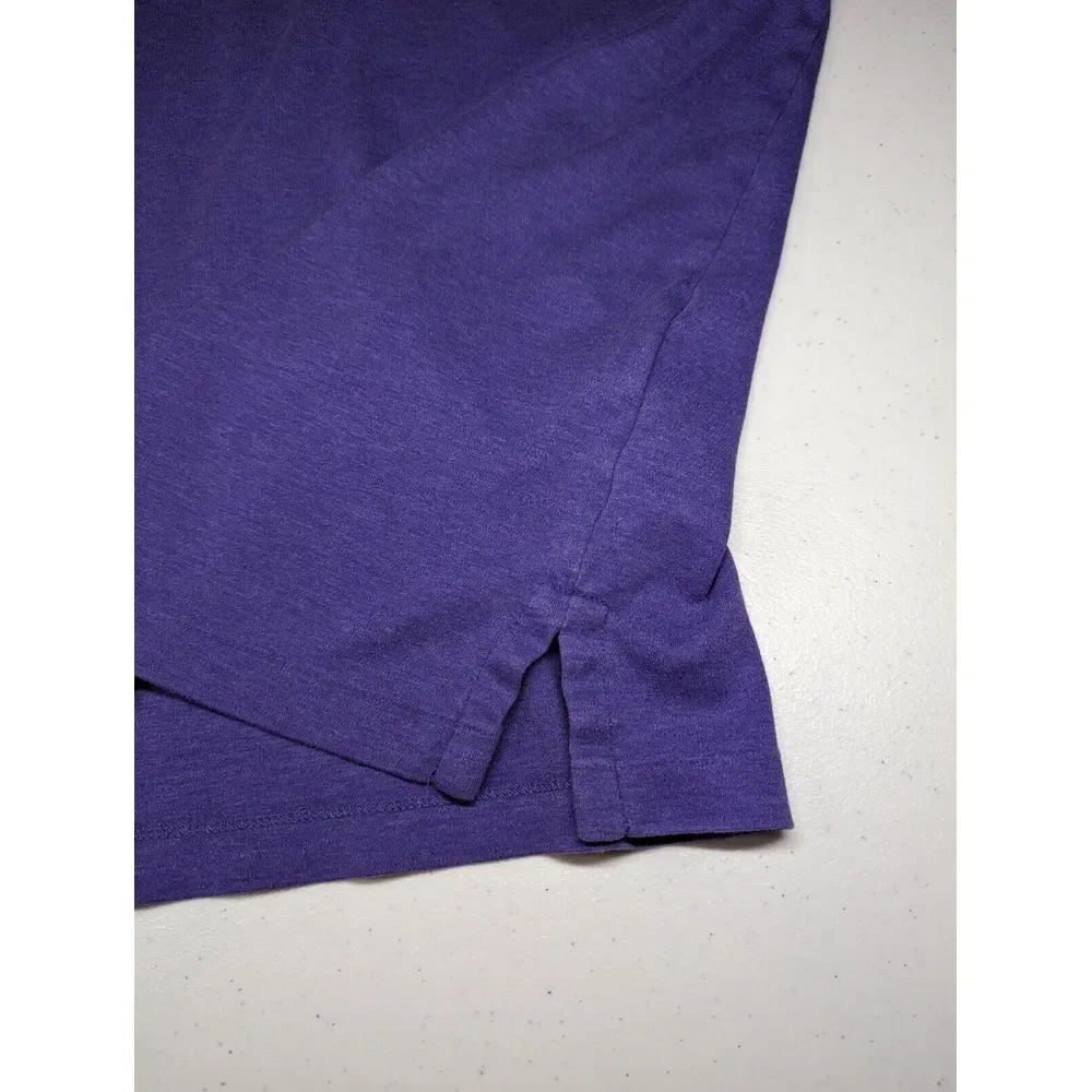 Polo Ralph Lauren Mens XL Custom Slim Fit Purple‎ Shirt Green Logo Short Sleeve